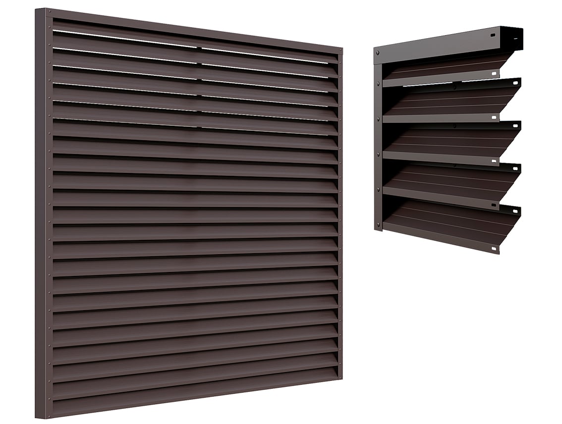 Heavy Duty Louvered Fence Chocolate Brown (6'x6') - 1769x1830 mm (6'x6')