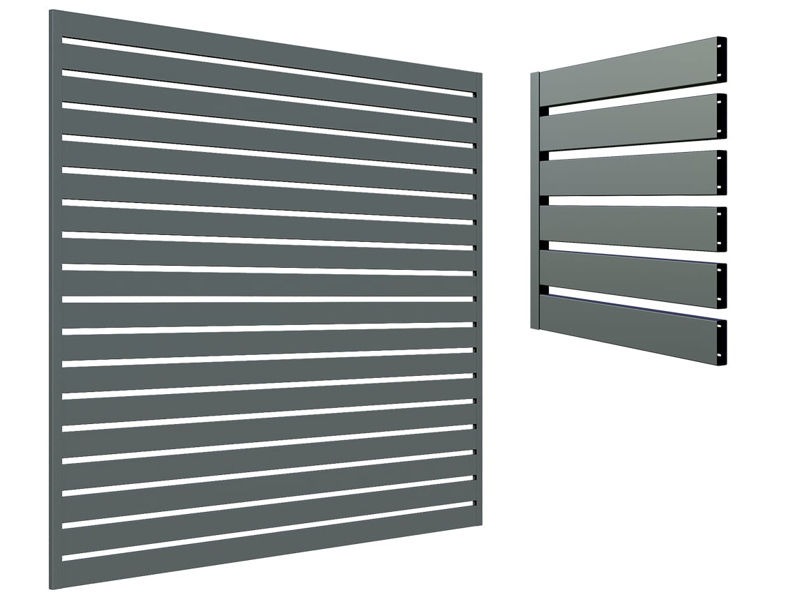 Horizontal Slat Fence Basalt Grey - 1780x1830 mm (6'x6')