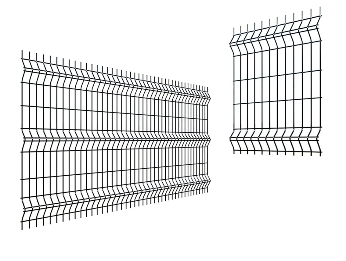 Welded Double Wire Fence Panel Jet Black (4'x7') - 1200x2136 mm (4'x7')