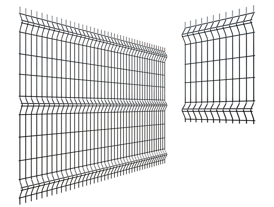 Welded Double Wire Fence Panel Jet Black (6'x7') - 1800x2136 mm (6'x7')