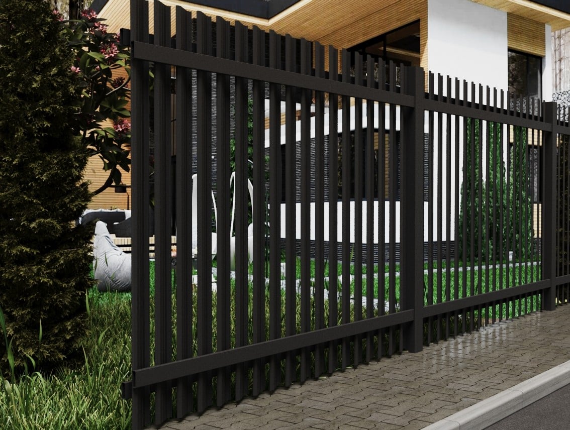 Vertical Louvered Fence Black - CUSTOM Fences