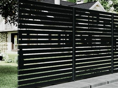 Horizontal Slat Fence Black - CUSTOM Fences