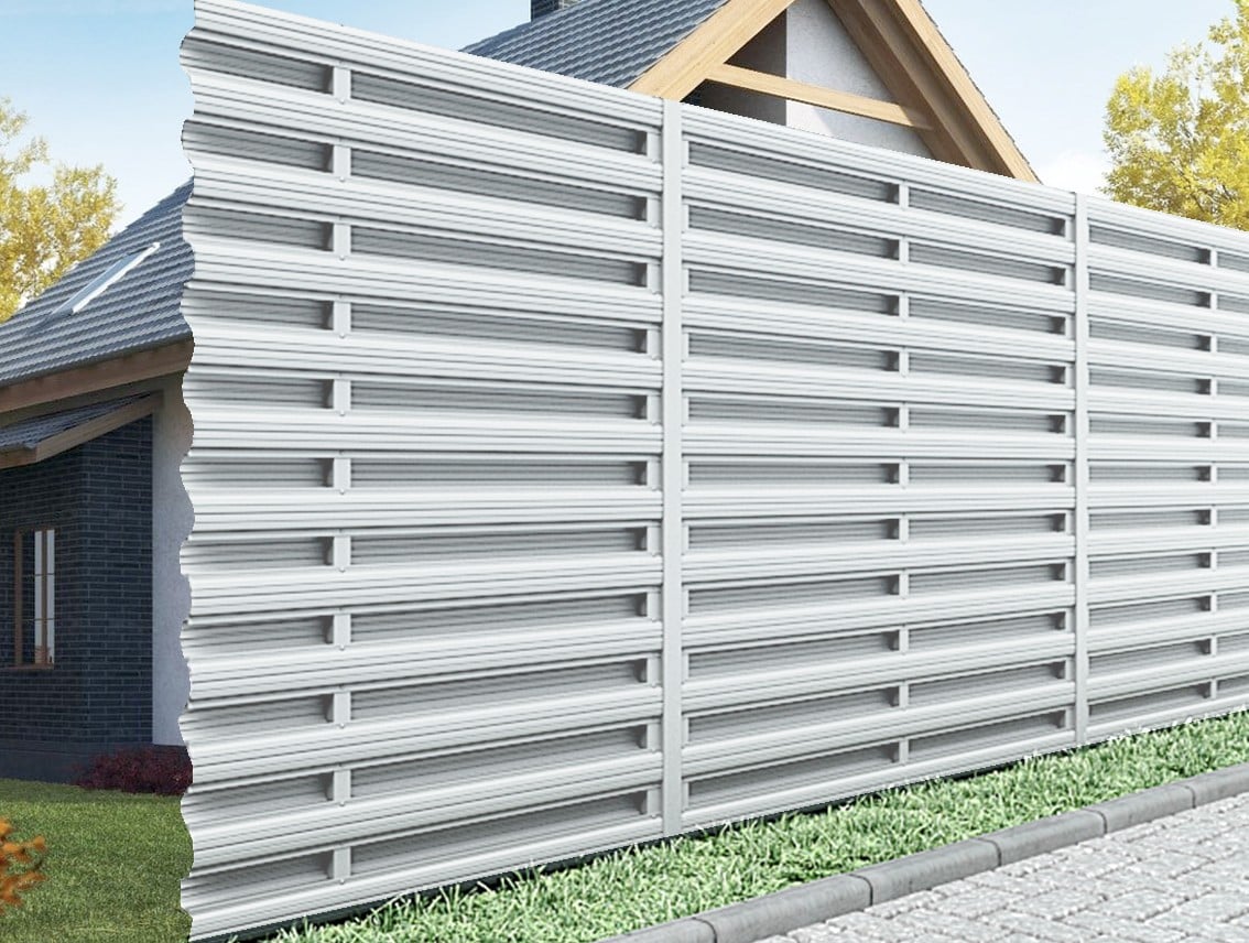 Horizontal Picket Fence White