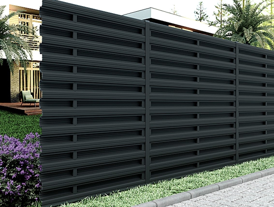 Horizontal Picket Fence Black