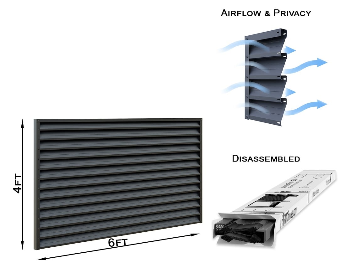 High-grade Louvered Fence Black - Louvered Fence