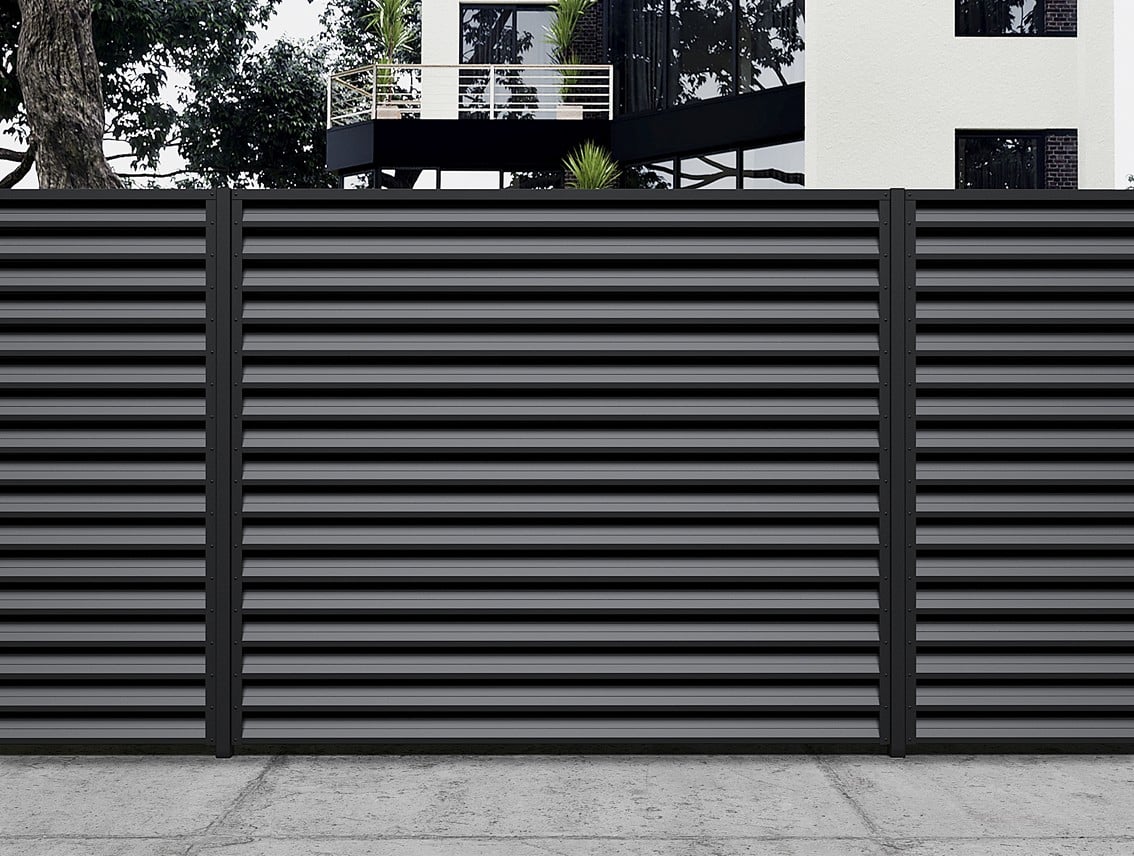 High-grade Louvered Fence Black - CUSTOM Fences