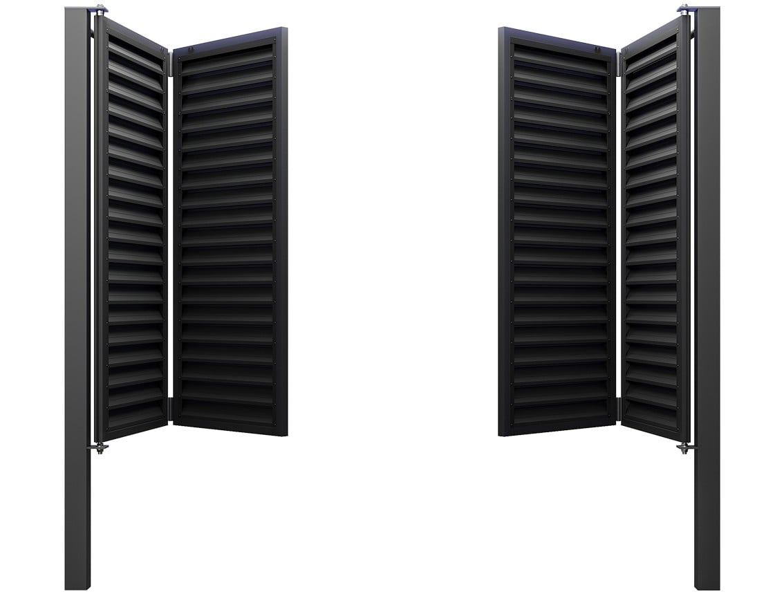 CUSTOM Louvered Bi-Folding Gates - Custom Louvered Bi-Folding Gate