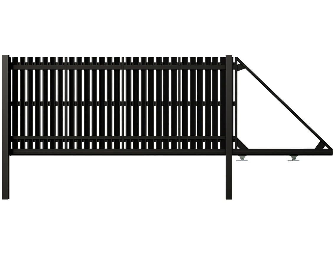 Vertical Louvered Cantilever Gates - Custom Vertical Louvered Cantilever Gate