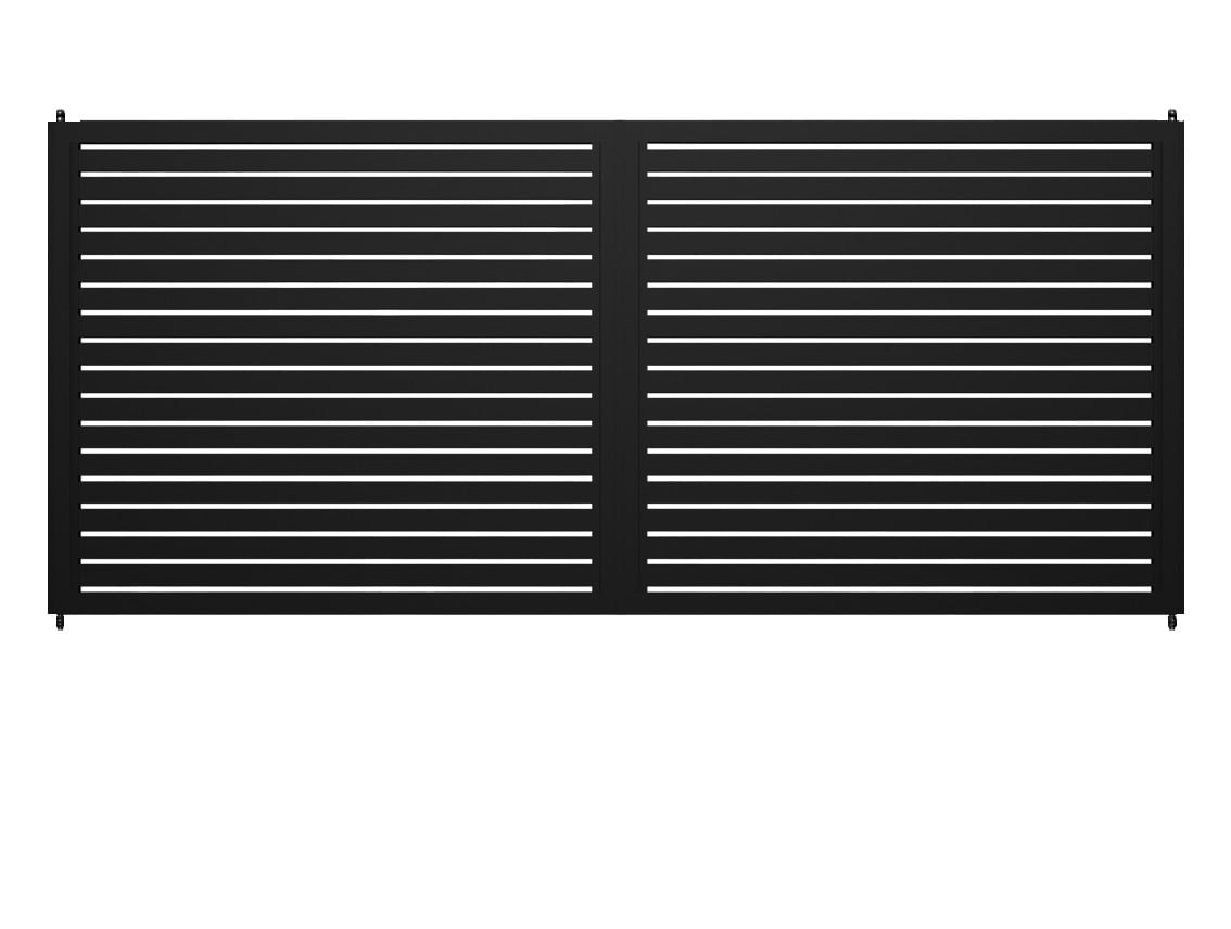 Horizontal Slat Swing Gates - Horizontal Slat Swing Gates without Posts