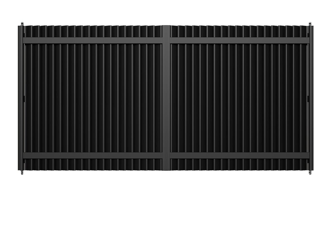 Vertical Louvered Swing Gates - Vertical Louvered Swing Gates without Posts