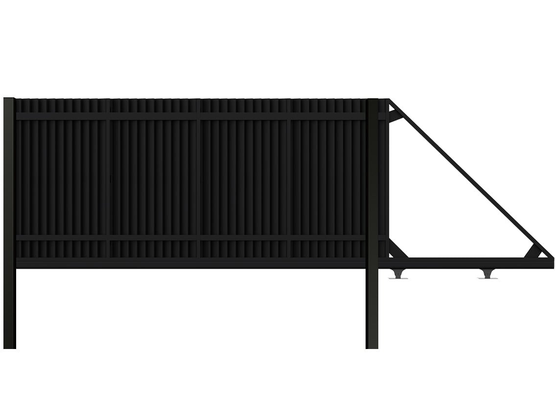 Vertical Louvered Cantilever Gate