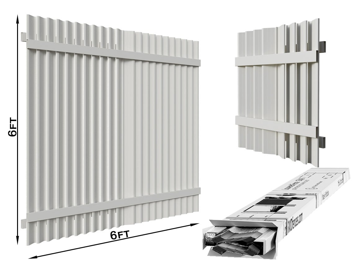 Vertical Louvered Fence White - Vertical Louvered Fence White