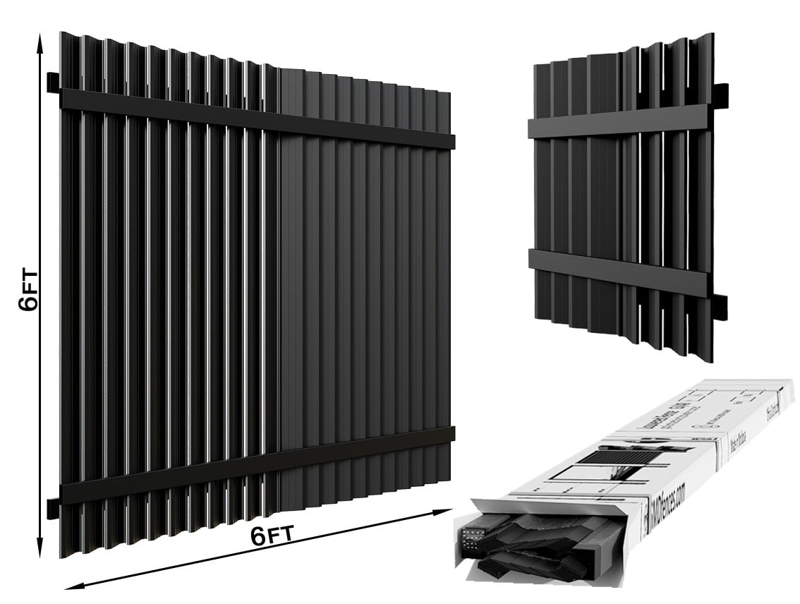 Vertical Louvered Fence Black - Vertical Louvered Fence Black